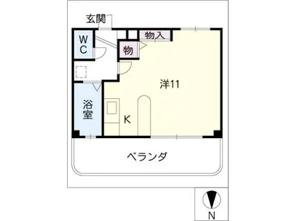 グレイス・1(ワンルーム/2階)の間取り写真