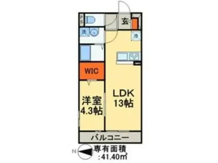 リブリ・ル リス(1LDK/3階)の間取り写真