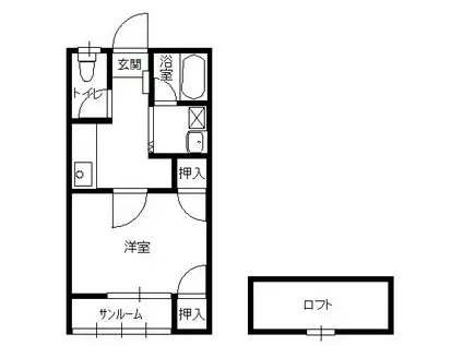 ヨウラク関根(1K/2階)の間取り写真
