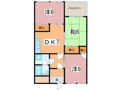 サンシャイン糺(3DK/1階)の間取り写真