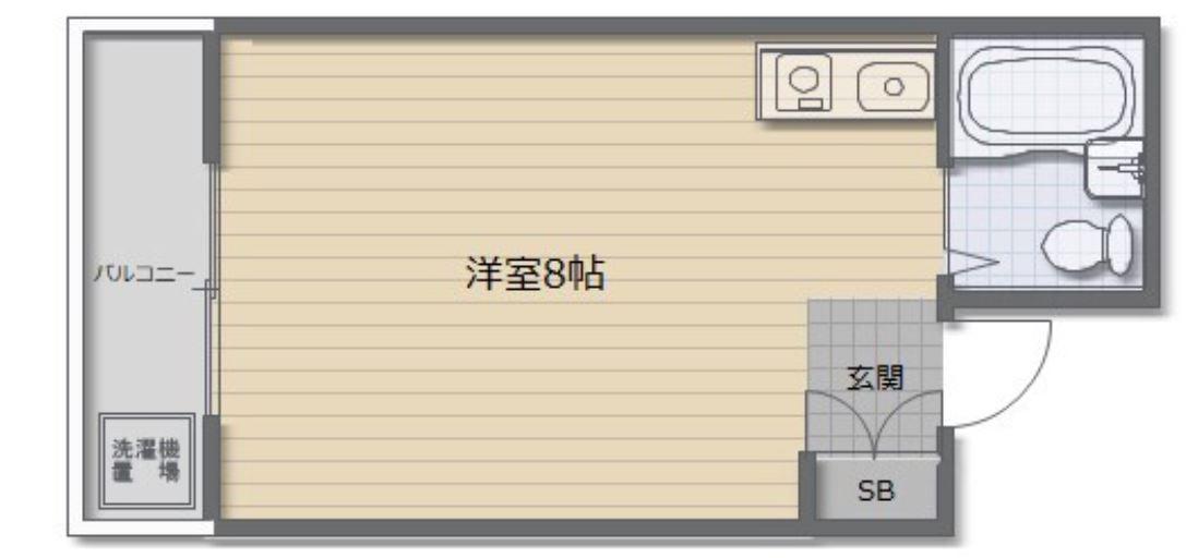 喜志マンション(ワンルーム/2階)の間取り写真