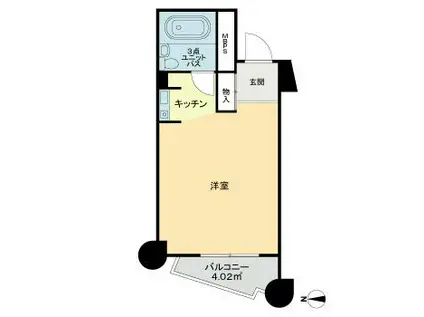 コスモ 2(ワンルーム/3階)の間取り写真