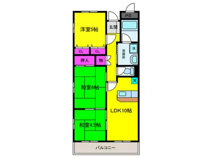 ESPERANZA NISHIMURA(3LDK/3階)の間取り写真