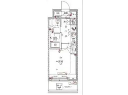 クレイシア大井町(1K/6階)の間取り写真