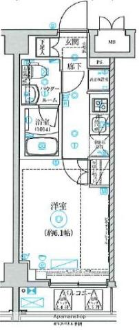 CION YOKOHAMA YAMATE(1K/3階)の間取り写真