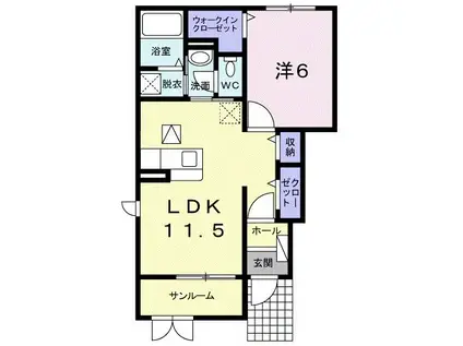 ダンディライオン(1LDK/1階)の間取り写真