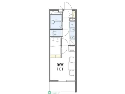レオパレス湊町LA1(1K/2階)の間取り写真
