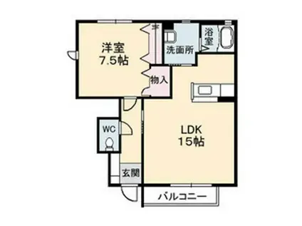 ウエストツリー C棟(1LDK/1階)の間取り写真