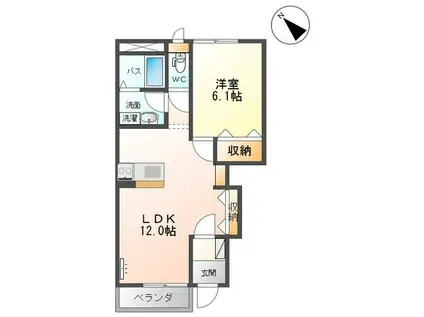 サンハウスIII(1LDK/1階)の間取り写真