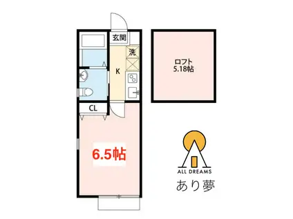 プラナス保土ヶ谷(1K/1階)の間取り写真