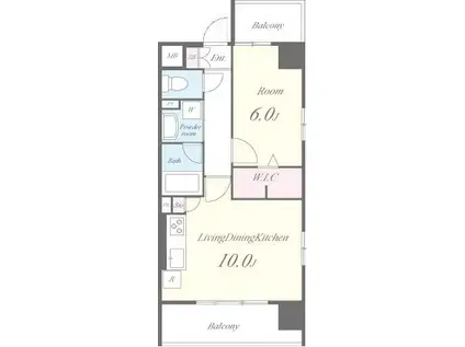 ロイヤルコート日本橋人形町(1LDK/6階)の間取り写真