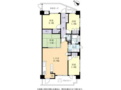 エクセレントシティつくばみどりの(4LDK/5階)の間取り写真