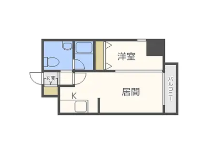 シティコート北一条(1LDK/3階)の間取り写真