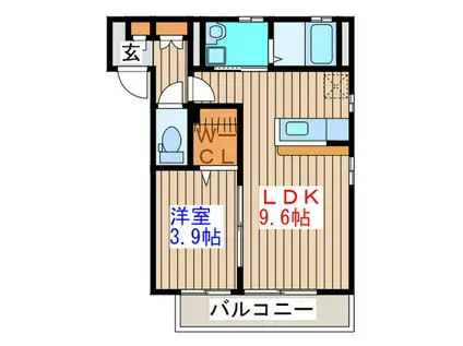 リアン上杉(1LDK/1階)の間取り写真