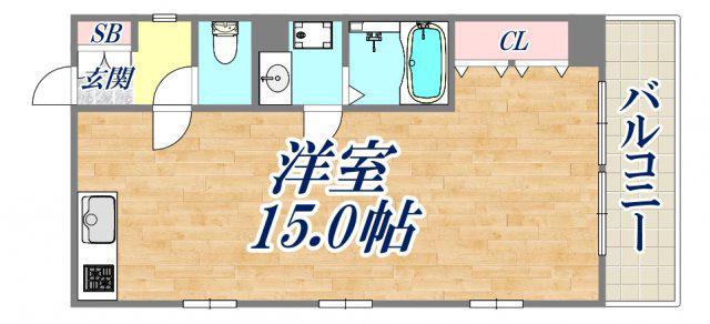 マシャンブル(ワンルーム/4階)の間取り写真