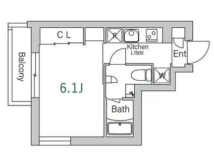 GRANDUO二子玉川5(1K/3階)の間取り写真