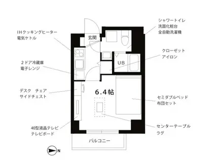 プチグランデアクア(1K/3階)の間取り写真