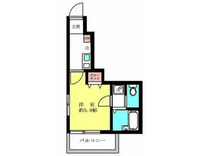 フォンテーヌ大宮(1K/2階)の間取り写真