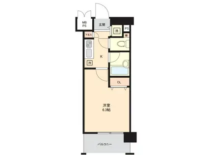 パレステュディオ文京千石パークサイド(1K/5階)の間取り写真