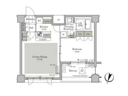 パークキューブ西ヶ原ステージ(1LDK/3階)の間取り写真