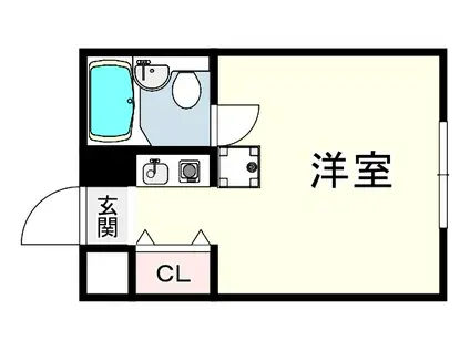 フラッツ塚口(ワンルーム/1階)の間取り写真