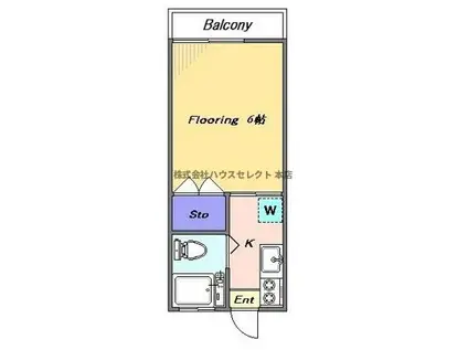 セト若林パートII(1K/2階)の間取り写真
