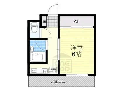 アンフィニィ庄Ⅲ(1K/4階)の間取り写真