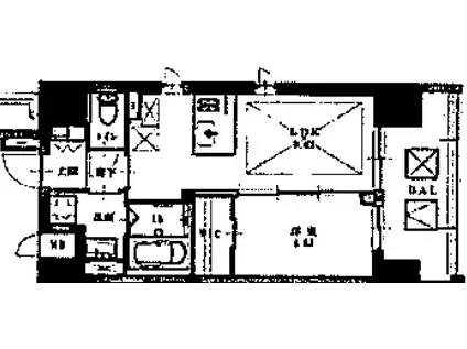 第26関根マンション(1LDK/15階)の間取り写真