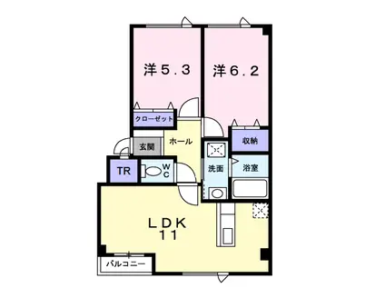 アヴェニール(2LDK/2階)の間取り写真