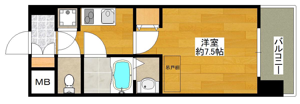 セレニテ東三国ミラク(1K/12階)の間取り写真