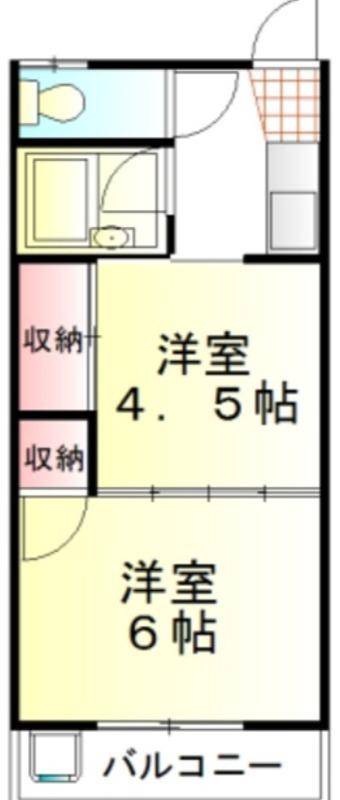 ハイツエイコー(2K/2階)の間取り写真