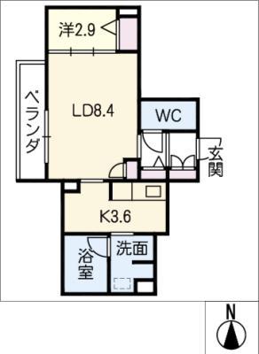 GRAND LE BOIS(2K/1階)の間取り写真