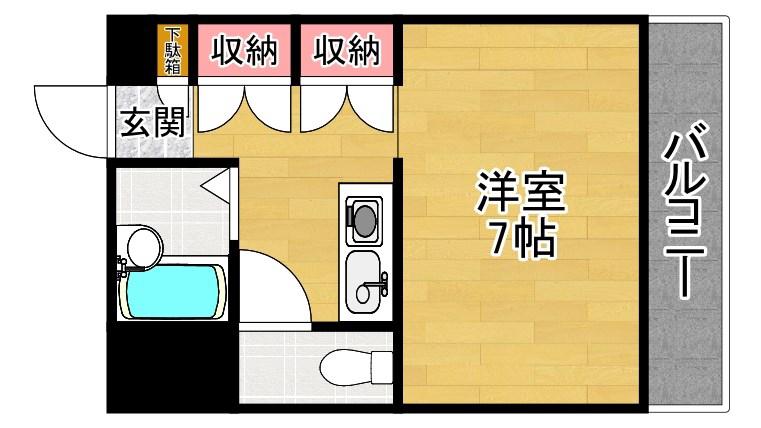 W-1HOMEビル(1K/2階)の間取り写真