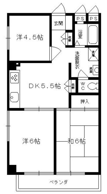 ドミール春光(3DK/2階)の間取り写真
