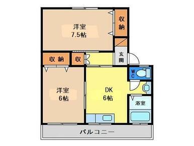 坂東マンション(2DK/2階)の間取り写真