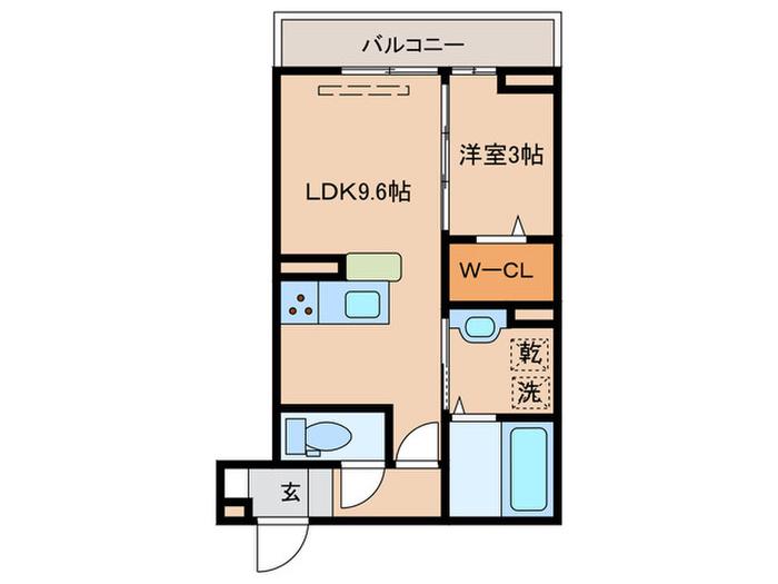 ルナジア(1LDK/3階)の間取り写真