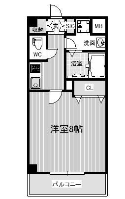 リアライズ神戸ウエスト(1K/4階)の間取り写真