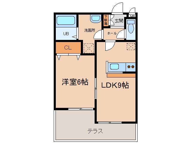 ロジュマン リラ(1LDK/1階)の間取り写真