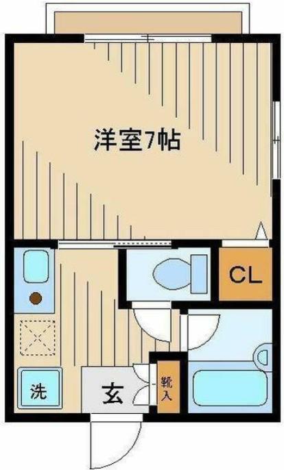 シャノアール江原(1K/1階)の間取り写真