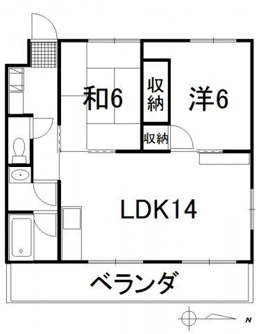 DOマンションB(2LDK/3階)の間取り写真