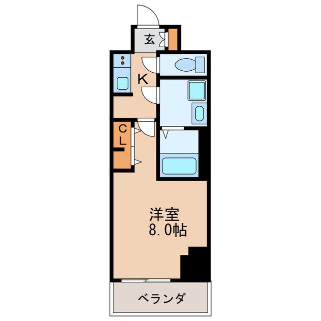 S-RESIDENCE高岳BRESA(1K/2階)の間取り写真