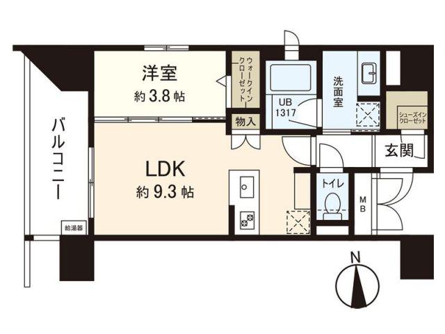 シーズンフラッツ仙台鉄砲町(1LDK/12階)の間取り写真