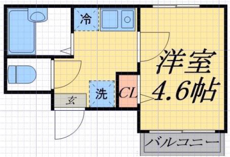 メルディア東堀切(1K/1階)の間取り写真