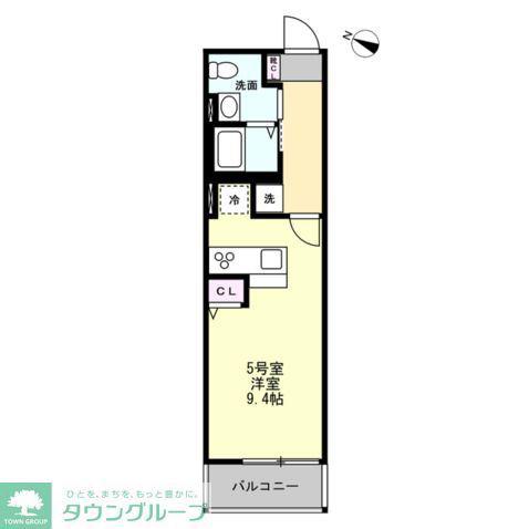 ベイルーム宮前平(ワンルーム/3階)の間取り写真