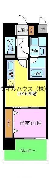 ソフィア・K(1DK/10階)の間取り写真