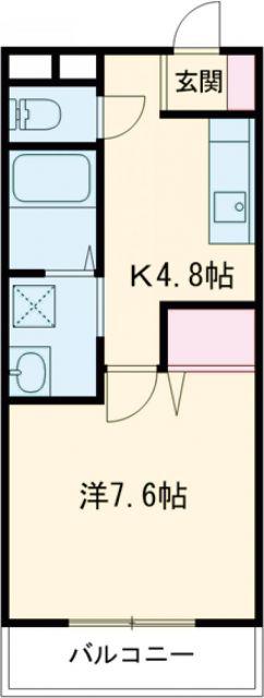 ファミール岩間(1K/1階)の間取り写真