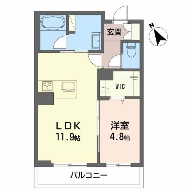 ツヴェルフII(1LDK/2階)の間取り写真