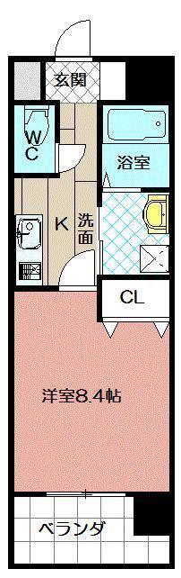 ブルースクエア響IV(1K/7階)の間取り写真