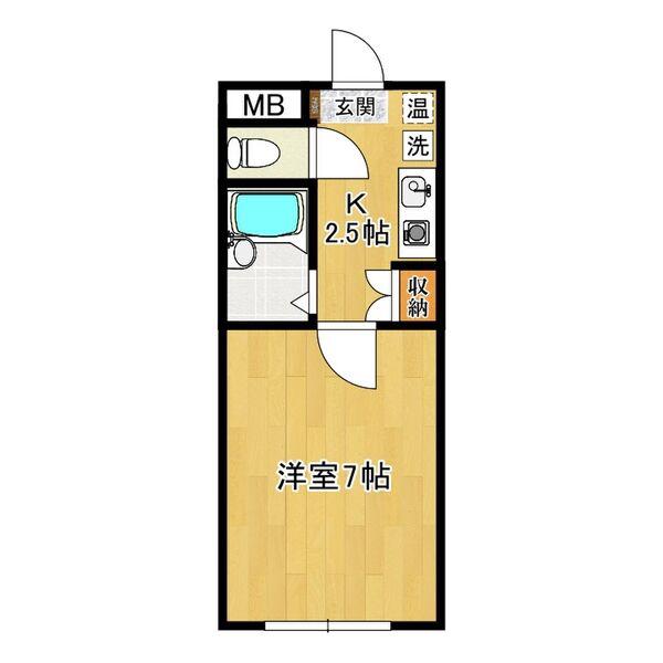 コスモハイツ小田原(1K/5階)の間取り写真