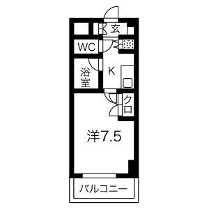 フォーシーズン(1K/8階)の間取り写真